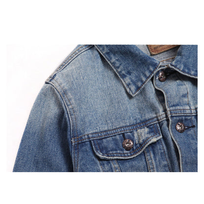 Heavy Washed Slim Denim Jacket – Workwear Inspired Casual Streetwear