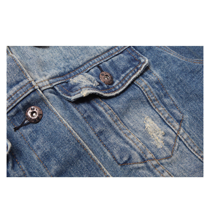 Heavy Washed Slim Denim Jacket – Workwear Inspired Casual Streetwear