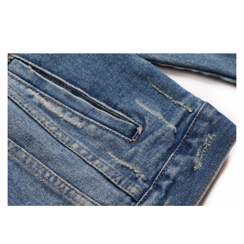 Heavy Washed Slim Denim Jacket – Workwear Inspired Casual Streetwear