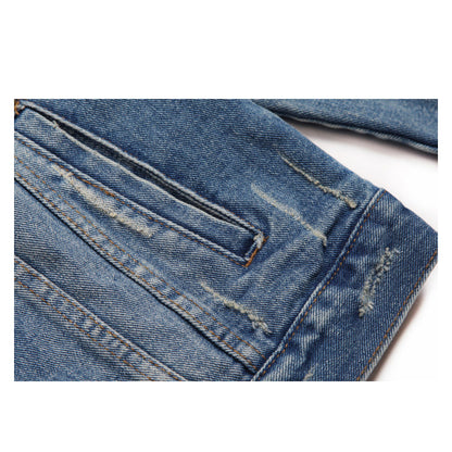 Heavy Washed Slim Denim Jacket – Workwear Inspired Casual Streetwear