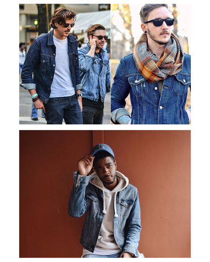 Heavy Washed Slim Denim Jacket – Workwear Inspired Casual Streetwear