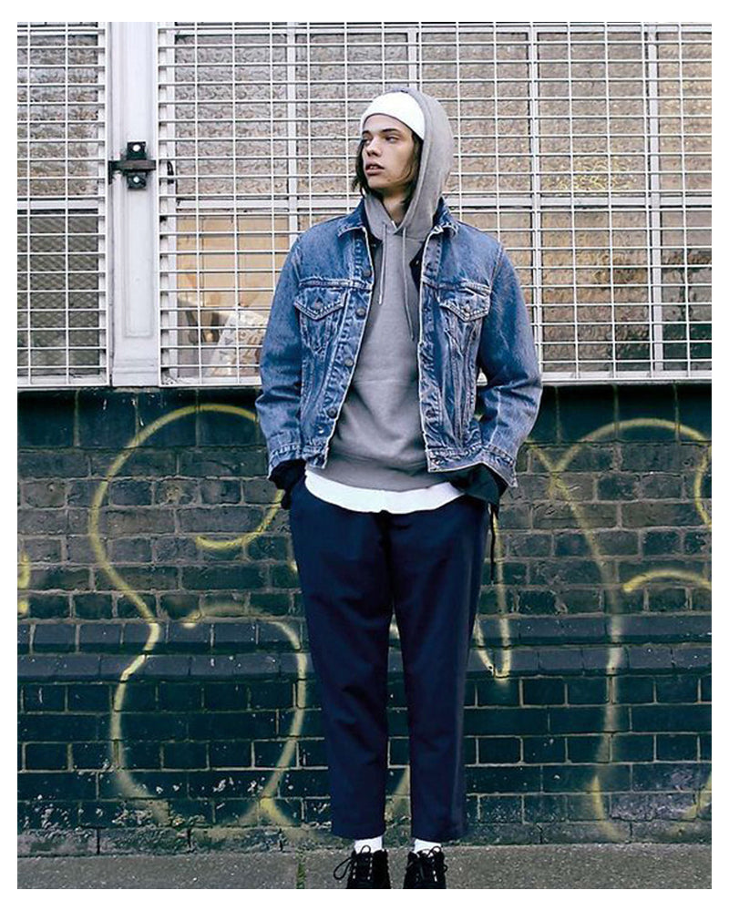 Heavy Washed Slim Denim Jacket – Workwear Inspired Casual Streetwear