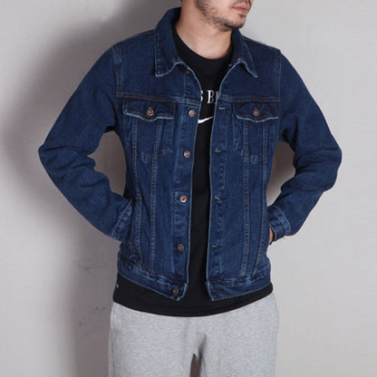 Heavy Washed Slim Denim Jacket – Workwear Inspired Casual Streetwear
