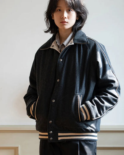 Thinsulate wool-blend reversible cotton jacket is unisex style