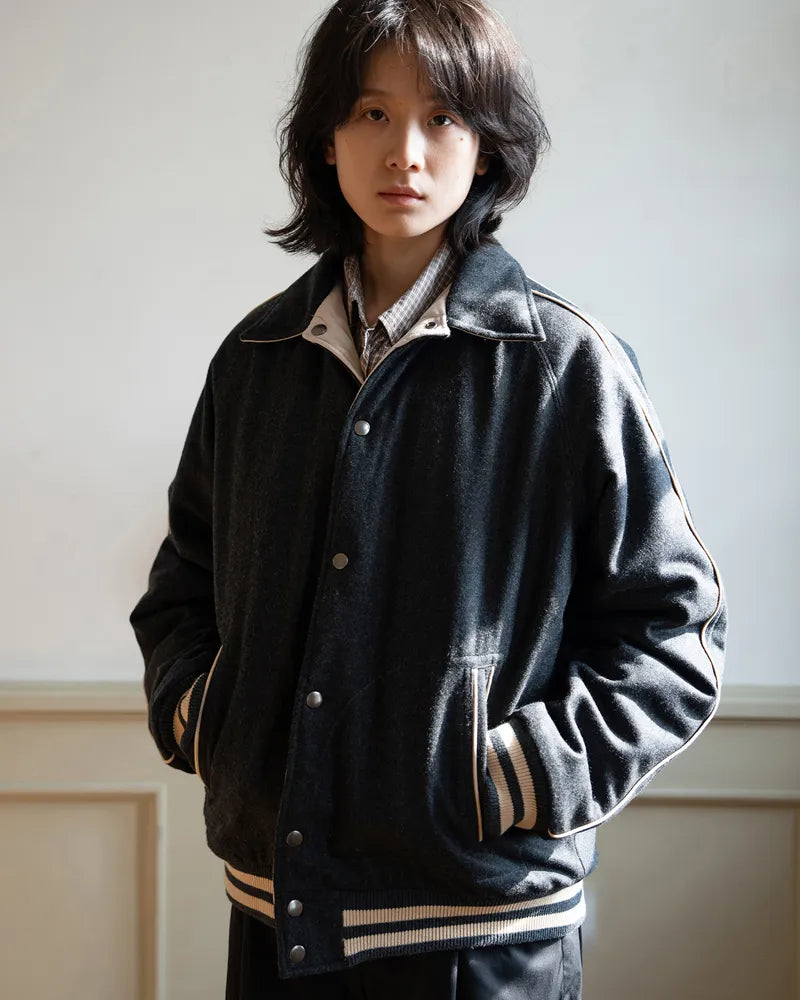 Thinsulate wool-blend reversible cotton jacket is unisex style