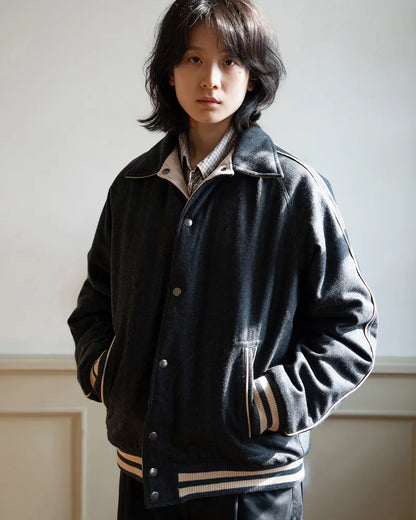 Thinsulate wool-blend reversible cotton jacket is unisex style