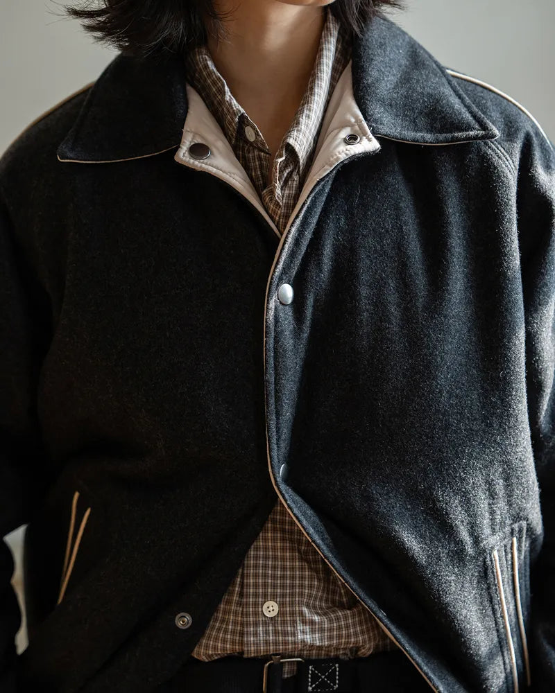 Thinsulate wool-blend reversible cotton jacket is unisex style