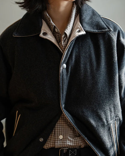 Thinsulate wool-blend reversible cotton jacket is unisex style