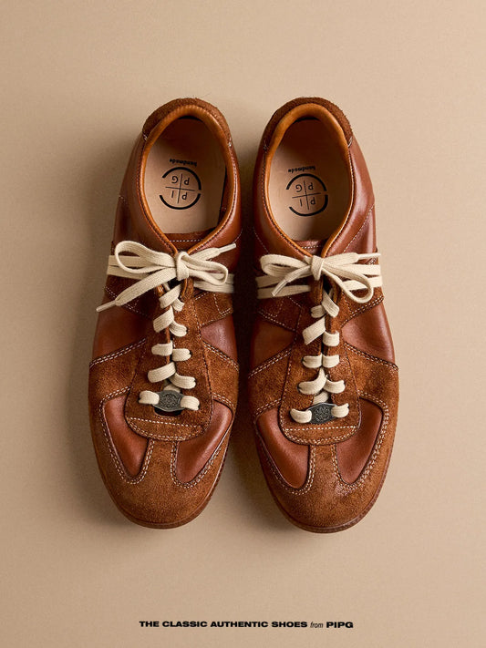 Vintage Washed Marehide Old Coin Style Moral Training Shoes for Men, Comfortable Handmade Commuting Versatile Breathable Casual Sneakers