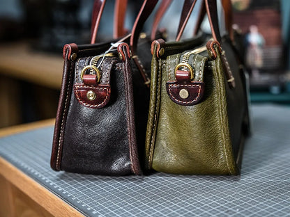 Vintage bags, niche soft leather handmade bags, leather small square bags, women's crossbody wide straps, top layer cowhide tote bags – Japanese vintage | yamalin clothes | Yamalinclothes