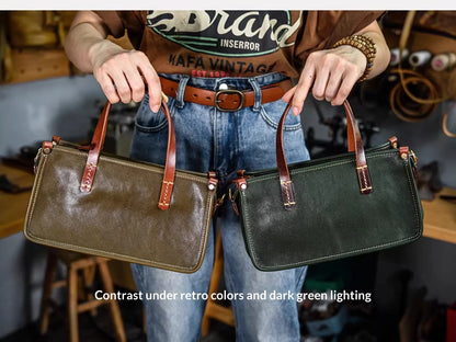 Vintage bags, niche soft leather handmade bags, leather small square bags, women's crossbody wide straps, top layer cowhide tote bags – Japanese vintage | yamalin clothes | Yamalinclothes