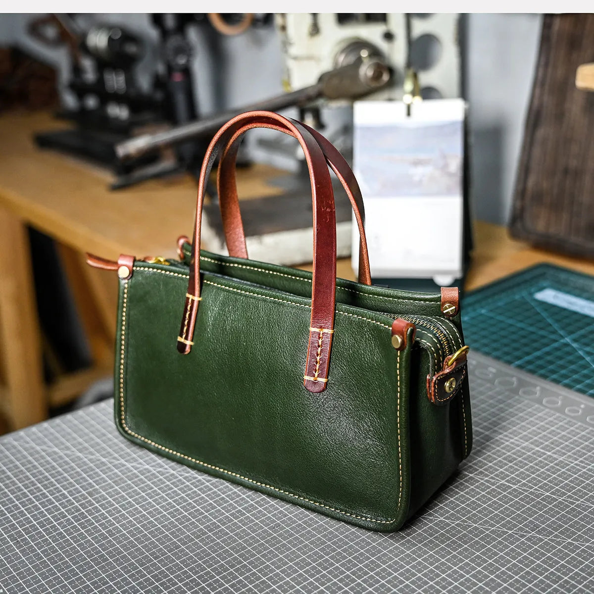 Vintage bags, niche soft leather handmade bags, leather small square bags, women's crossbody wide straps, top layer cowhide tote bags – Japanese vintage | yamalin clothes | Yamalinclothes