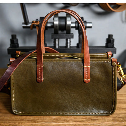 Vintage bags, niche soft leather handmade bags, leather small square bags, women's crossbody wide straps, top layer cowhide tote bags – Japanese vintage | yamalin clothes | Yamalinclothes