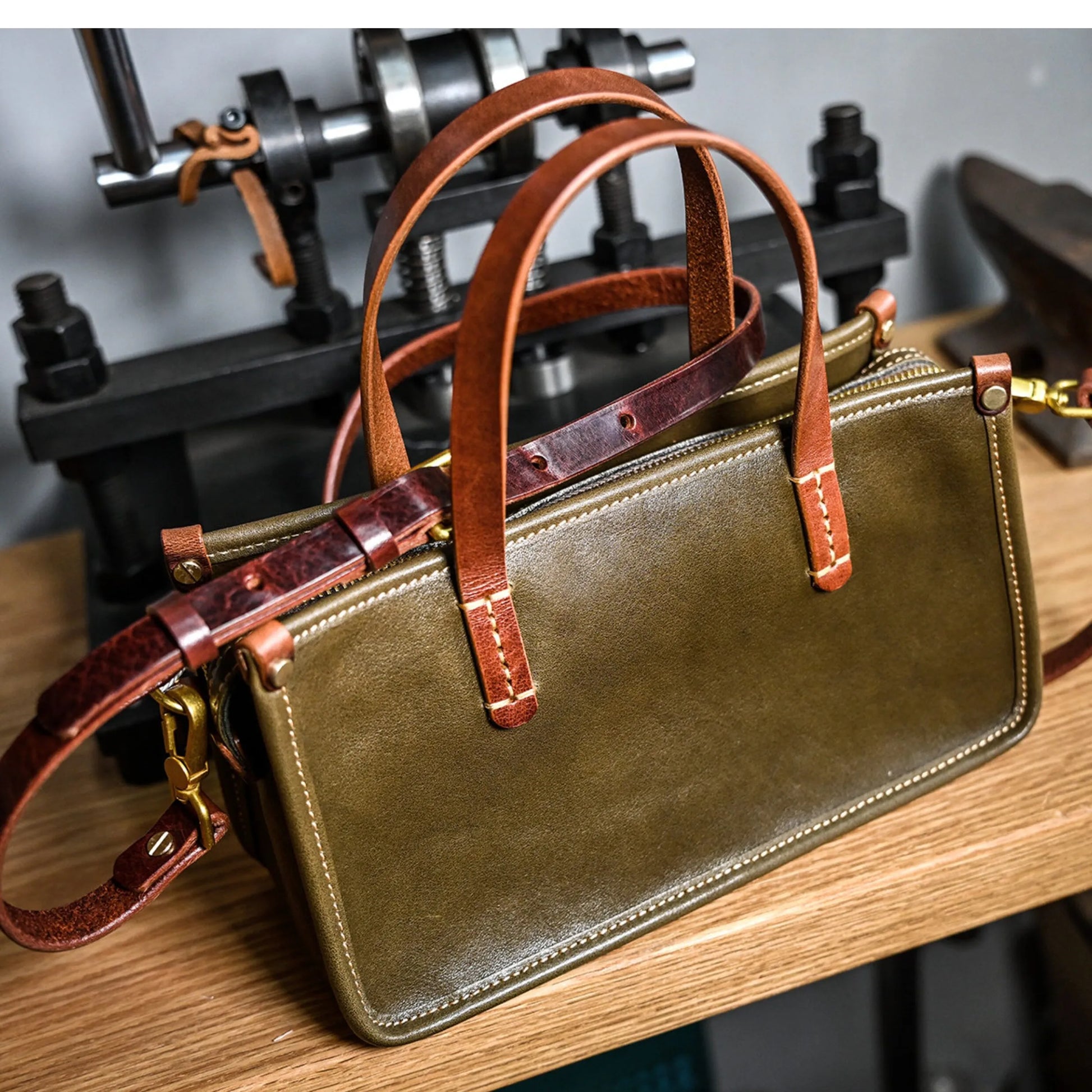 Vintage bags, niche soft leather handmade bags, leather small square bags, women's crossbody wide straps, top layer cowhide tote bags – Japanese vintage | yamalin clothes | Yamalinclothes