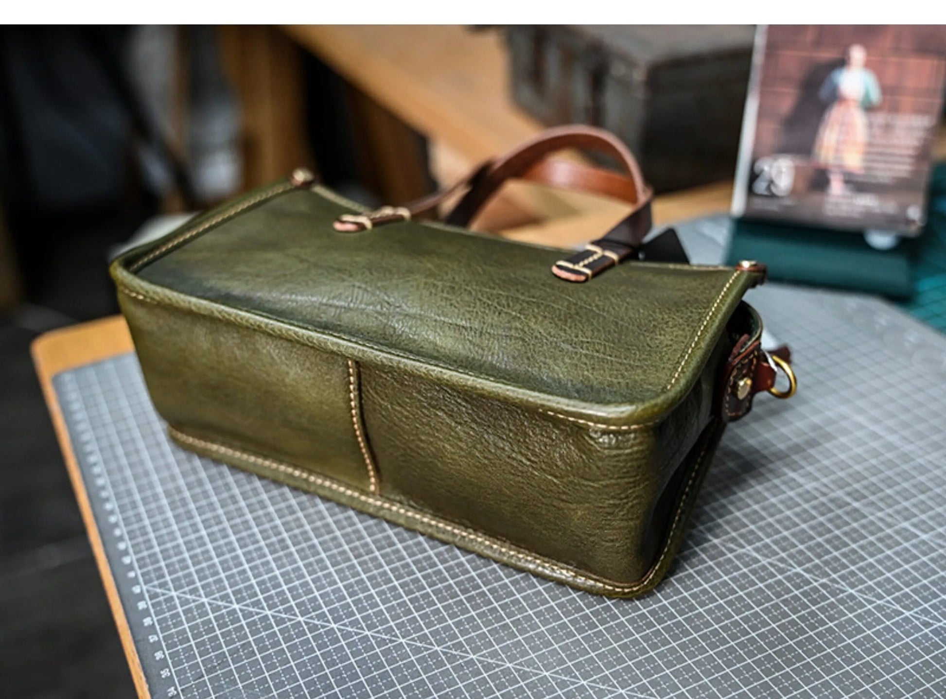 Vintage bags, niche soft leather handmade bags, leather small square bags, women's crossbody wide straps, top layer cowhide tote bags – Japanese vintage | yamalin clothes | Yamalinclothes