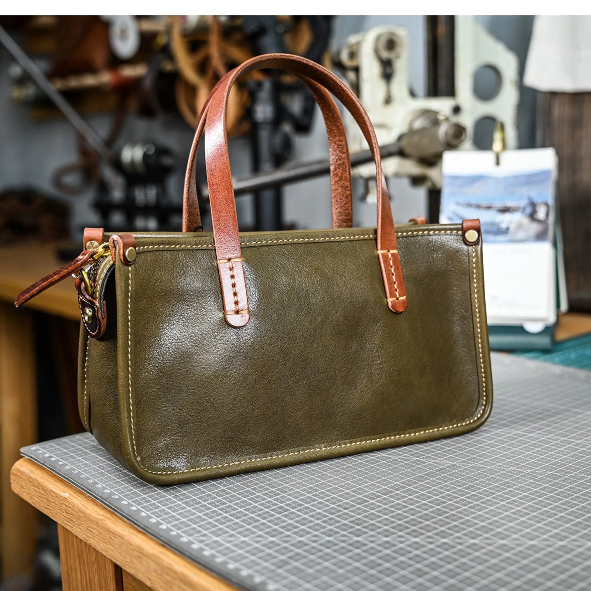 Vintage bags, niche soft leather handmade bags, leather small square bags, women's crossbody wide straps, top layer cowhide tote bags – Japanese vintage | yamalin clothes | Yamalinclothes