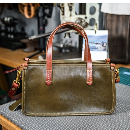 Vintage bags, niche soft leather handmade bags, leather small square bags, women's crossbody wide straps, top layer cowhide tote bags – Japanese vintage | yamalin clothes | Yamalinclothes
