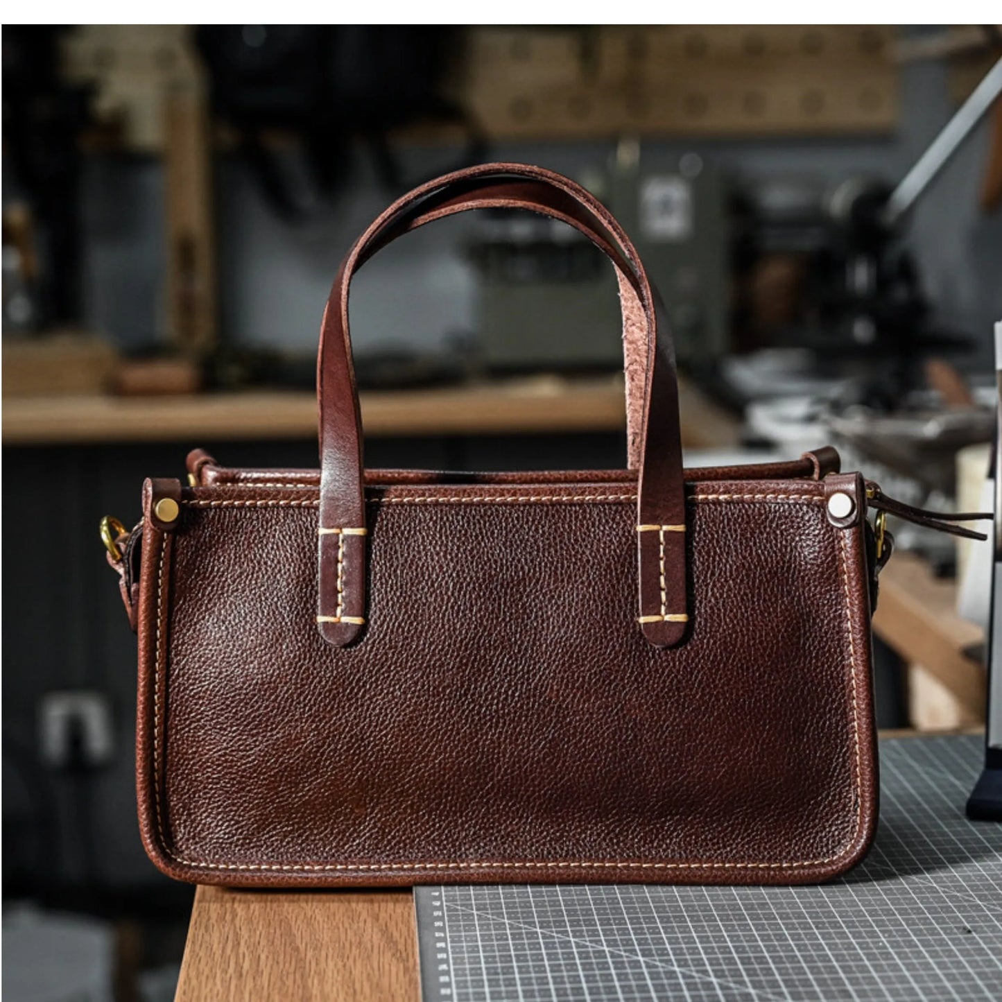 Vintage bags, niche soft leather handmade bags, leather small square bags, women's crossbody wide straps, top layer cowhide tote bags – Japanese vintage | yamalin clothes | Yamalinclothes