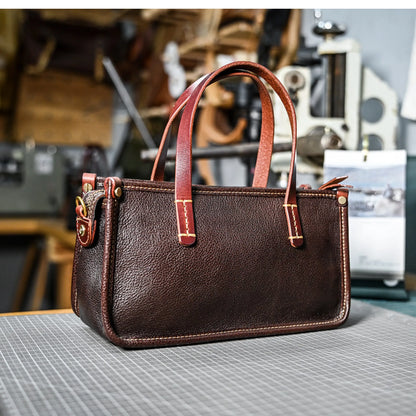 Vintage bags, niche soft leather handmade bags, leather small square bags, women's crossbody wide straps, top layer cowhide tote bags – Japanese vintage | yamalin clothes | Yamalinclothes