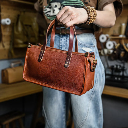Vintage bags, niche soft leather handmade bags, leather small square bags, women's crossbody wide straps, top layer cowhide tote bags – Japanese vintage | yamalin clothes | Yamalinclothes