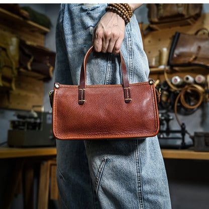 Vintage bags, niche soft leather handmade bags, leather small square bags, women's crossbody wide straps, top layer cowhide tote bags – Japanese vintage | yamalin clothes | Yamalinclothes