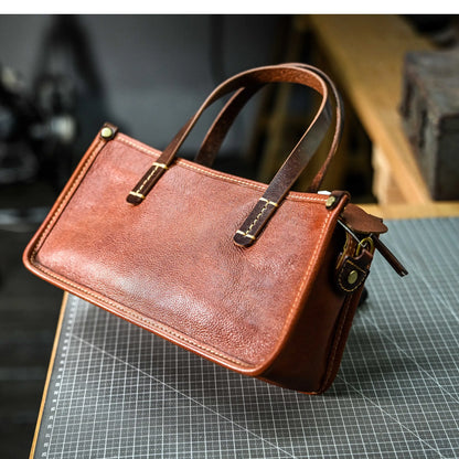 Vintage bags, niche soft leather handmade bags, leather small square bags, women's crossbody wide straps, top layer cowhide tote bags – Japanese vintage | yamalin clothes | Yamalinclothes