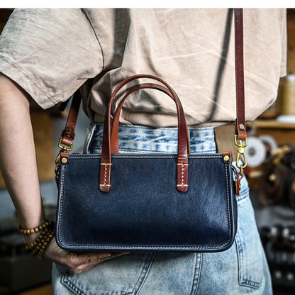 Vintage bags, niche soft leather handmade bags, leather small square bags, women's crossbody wide straps, top layer cowhide tote bags – Japanese vintage | yamalin clothes | Yamalinclothes