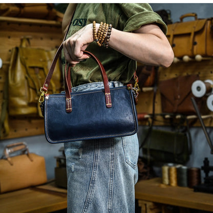 Vintage bags, niche soft leather handmade bags, leather small square bags, women's crossbody wide straps, top layer cowhide tote bags – Japanese vintage | yamalin clothes | Yamalinclothes