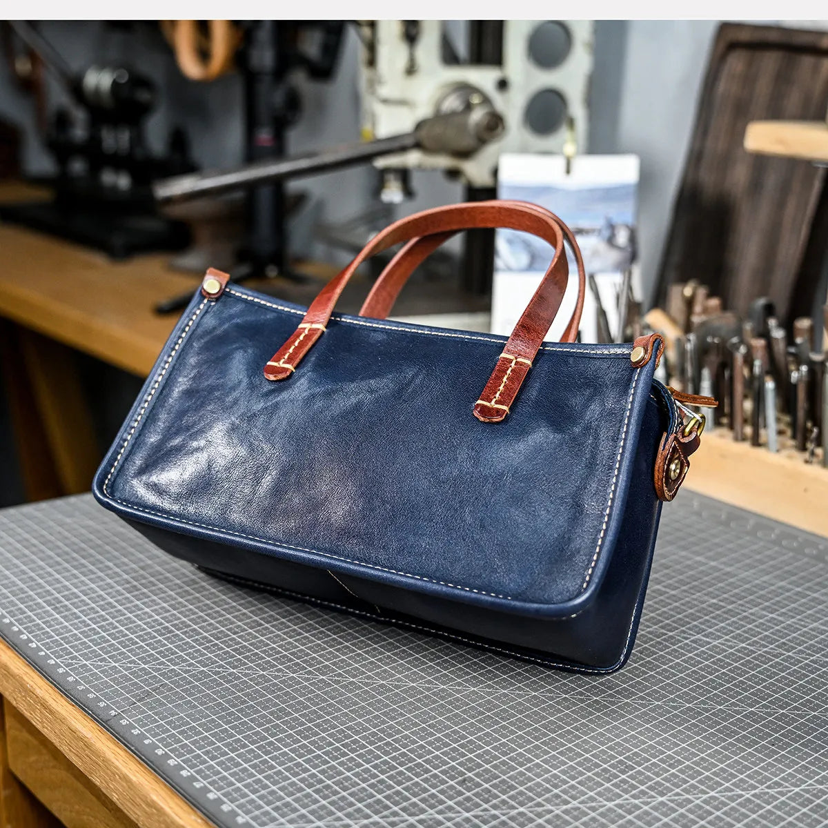 Vintage bags, niche soft leather handmade bags, leather small square bags, women's crossbody wide straps, top layer cowhide tote bags – Japanese vintage | yamalin clothes | Yamalinclothes