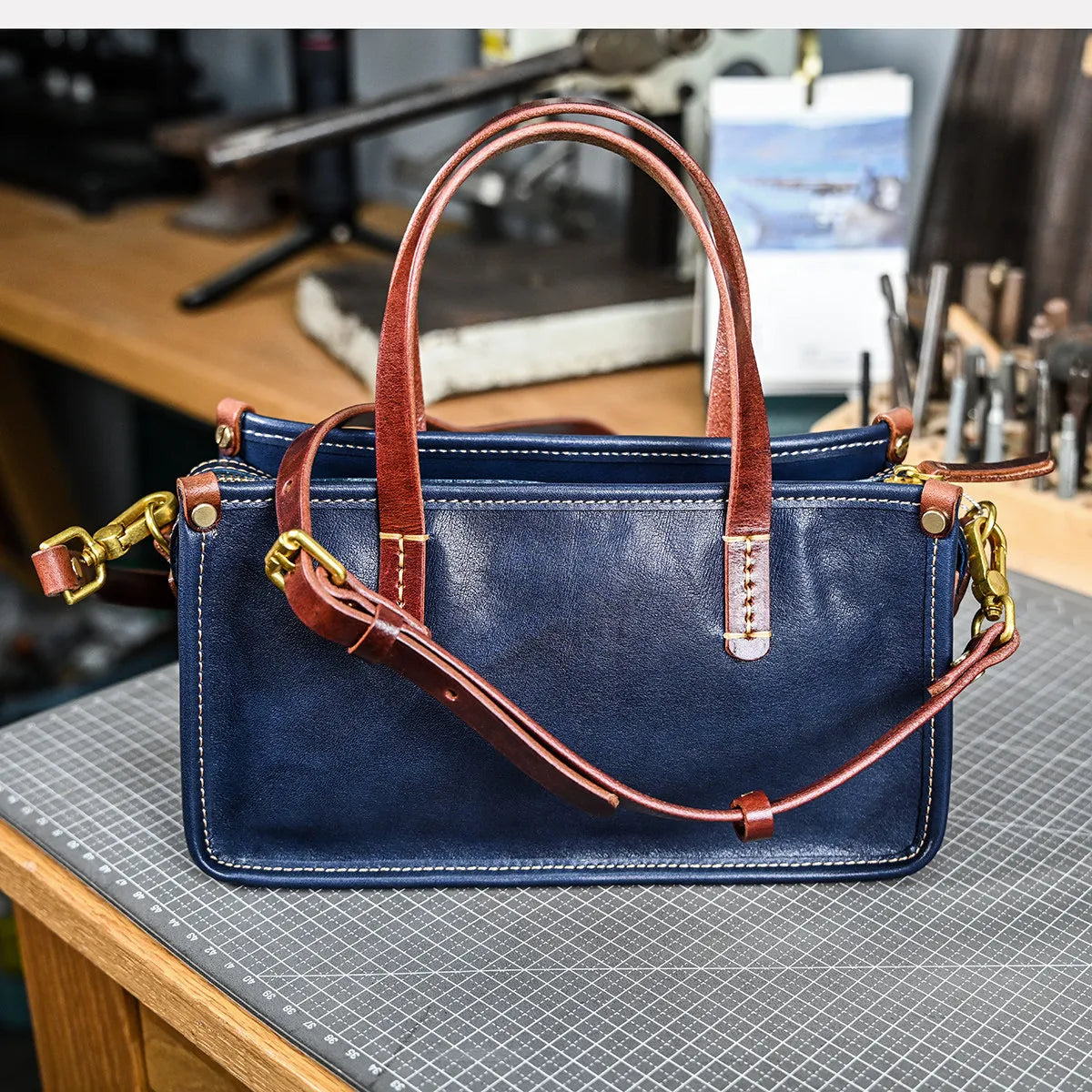 Vintage bags, niche soft leather handmade bags, leather small square bags, women's crossbody wide straps, top layer cowhide tote bags – Japanese vintage | yamalin clothes | Yamalinclothes