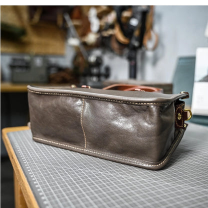Vintage bags, niche soft leather handmade bags, leather small square bags, women's crossbody wide straps, top layer cowhide tote bags – Japanese vintage | yamalin clothes | Yamalinclothes