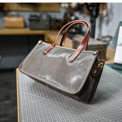 Vintage bags, niche soft leather handmade bags, leather small square bags, women's crossbody wide straps, top layer cowhide tote bags – Japanese vintage | yamalin clothes | Yamalinclothes