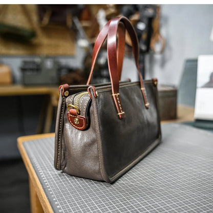 Vintage bags, niche soft leather handmade bags, leather small square bags, women's crossbody wide straps, top layer cowhide tote bags – Japanese vintage | yamalin clothes | Yamalinclothes