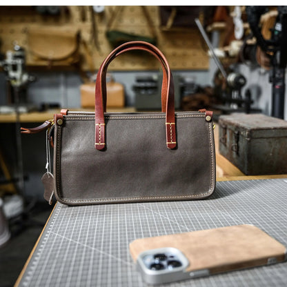 Vintage bags, niche soft leather handmade bags, leather small square bags, women's crossbody wide straps, top layer cowhide tote bags – Japanese vintage | yamalin clothes | Yamalinclothes