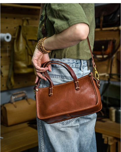 Vintage bags, niche soft leather handmade bags, leather small square bags, women's crossbody wide straps, top layer cowhide tote bags – Japanese vintage | yamalin clothes | Yamalinclothes