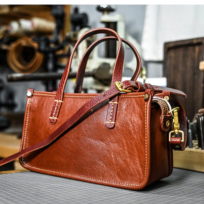 Vintage bags, niche soft leather handmade bags, leather small square bags, women's crossbody wide straps, top layer cowhide tote bags – Japanese vintage | yamalin clothes | Yamalinclothes