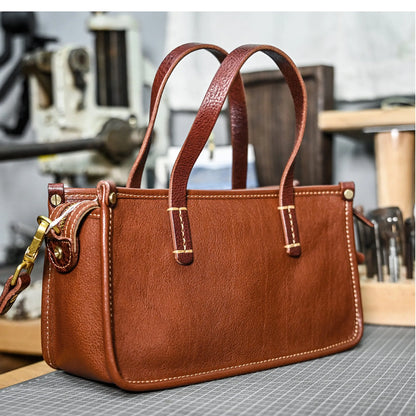 Vintage bags, niche soft leather handmade bags, leather small square bags, women's crossbody wide straps, top layer cowhide tote bags – Japanese vintage | yamalin clothes | Yamalinclothes