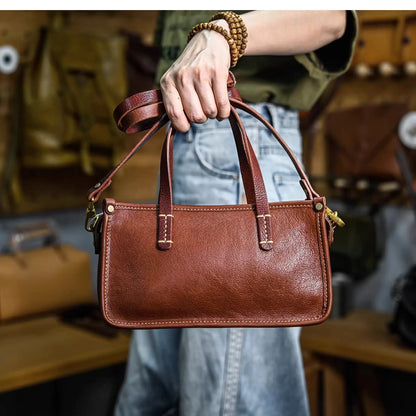 Vintage bags, niche soft leather handmade bags, leather small square bags, women's crossbody wide straps, top layer cowhide tote bags – Japanese vintage | yamalin clothes | Yamalinclothes