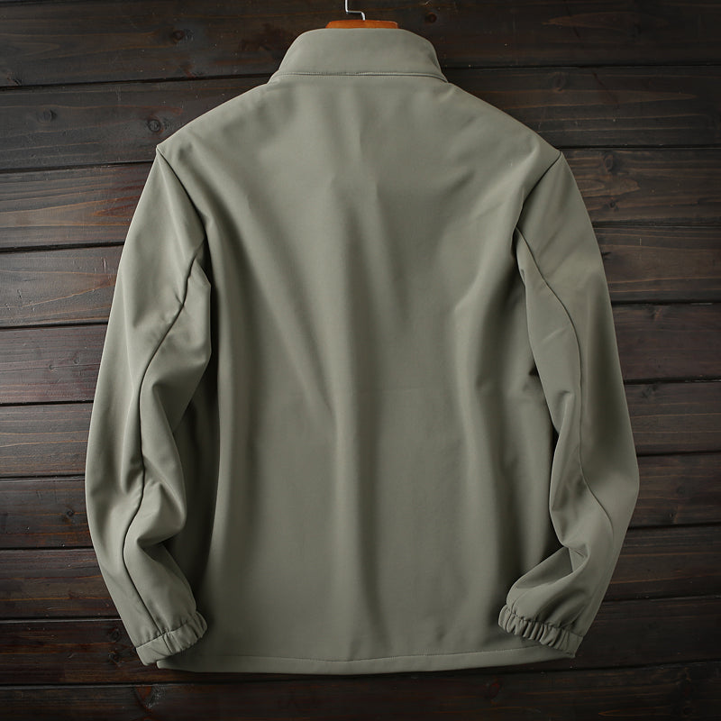 Men's Plus Size European American Style Soft Shell Jacket - Autumn Winter Windproof Waterproof Fleece Coat