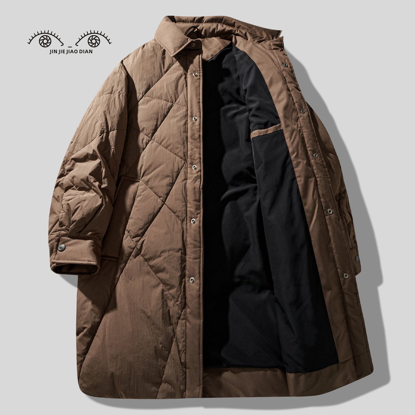 Belgium High-End 85% Duck Down Mid-Length Jacket - Mature Style Winter Coat (Men)