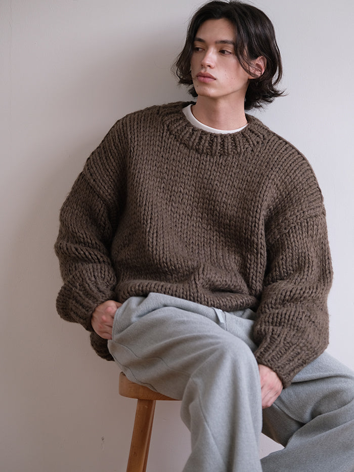 Coke Life Carpem Winter Nordic Iceland Wool Sweater - Handmade Thick-Knit Loose Lazy Top