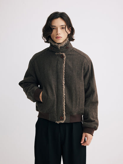 Coke Life Carpem Unisex Winter Cotton Jacket - Japanese Casual Retro Wool Collar Short Coat