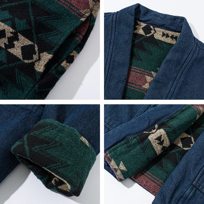 Unisex New Chinese Style Double-Sided Quilted Dao Robe