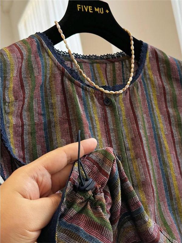 Plus-Size 150kg Color-Block Patchwork Vest – Ethnic Summer Statement Outerwear