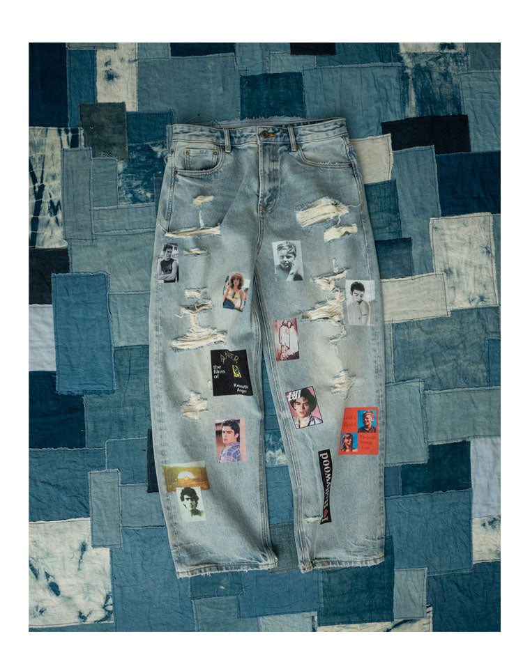 Retro Washed Graffiti Print Crewneck Sweatshirt – Distressed Loose Unisex