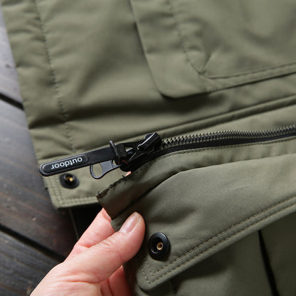 Men's Winter Outdoor 700 Fill Power Down Jacket - Windproof Waterproof Hooded Mid-Length Cold-Resistant Coat