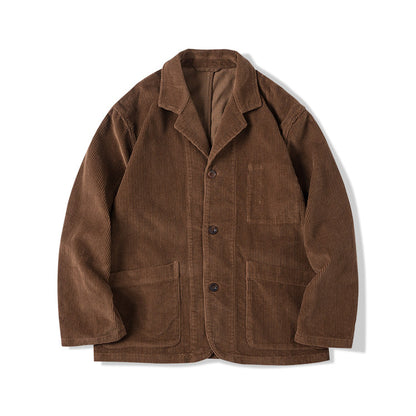 Japanese Corduroy Suit - 8W Cotton Loose Fit Workwear Jacket