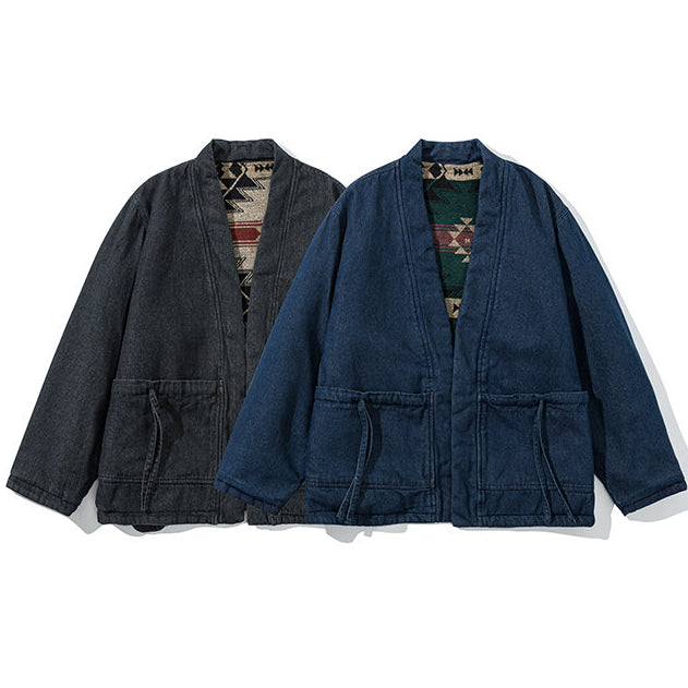 Unisex New Chinese Style Double-Sided Quilted Dao Robe