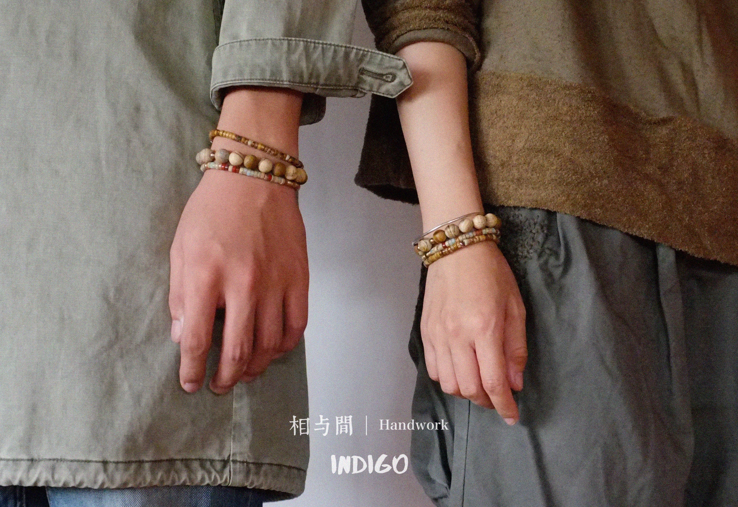 Original Natural Brown Series Shoushan Stone Niche Personality Couple Bracelets Brass Artistic Bracelets