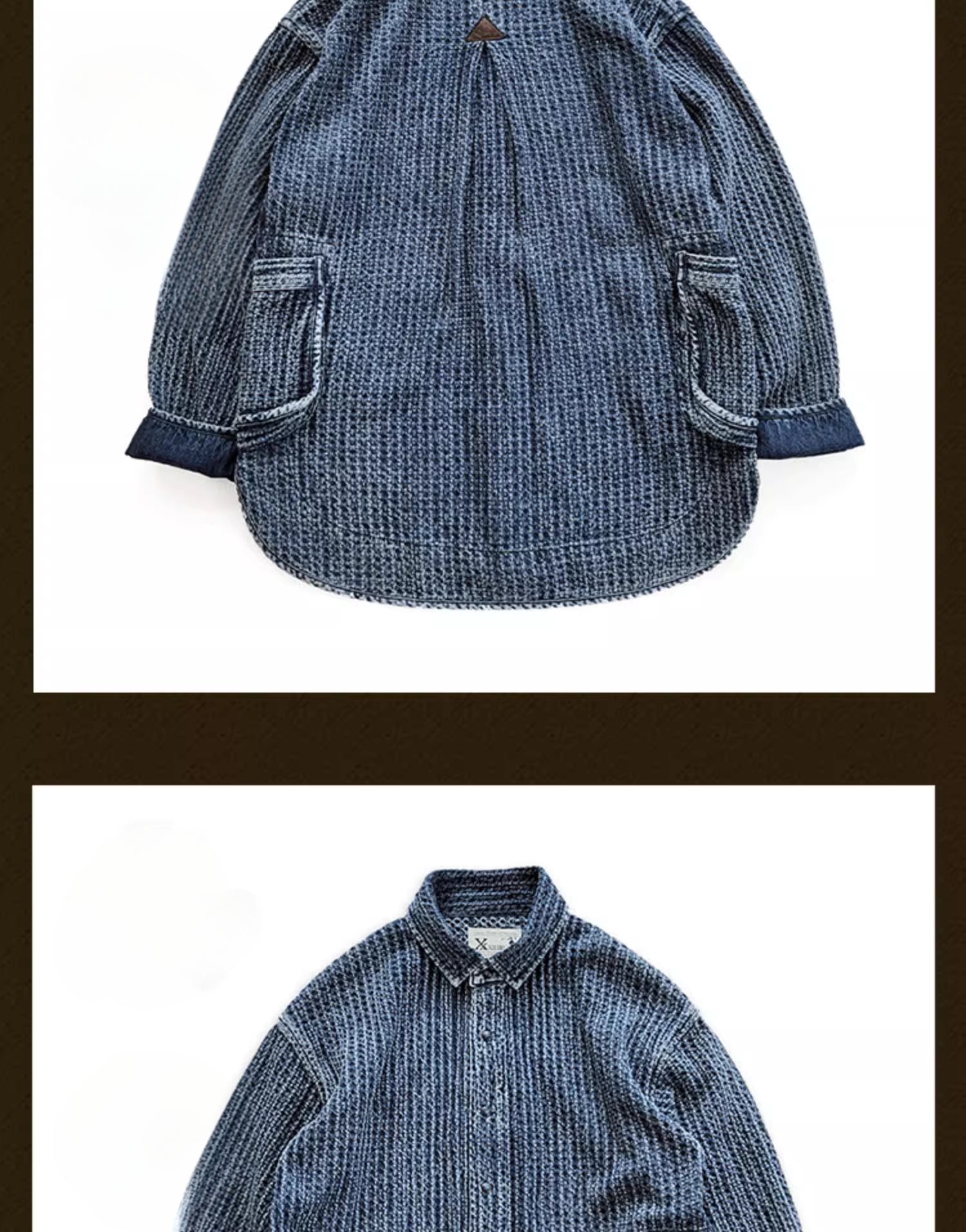 100% Cotton Oversized Shirt Jacket Japanese Style Khaki Retro Casual
